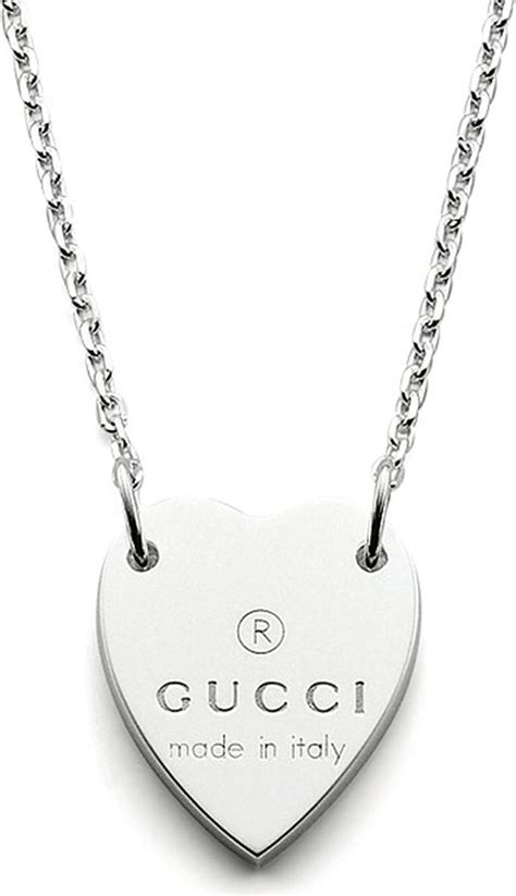 gucci trademark heart silver necklace